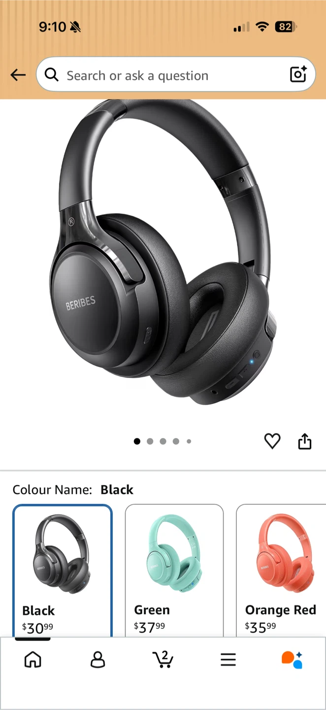 BERIBES Bluetooth Headphones - Black
