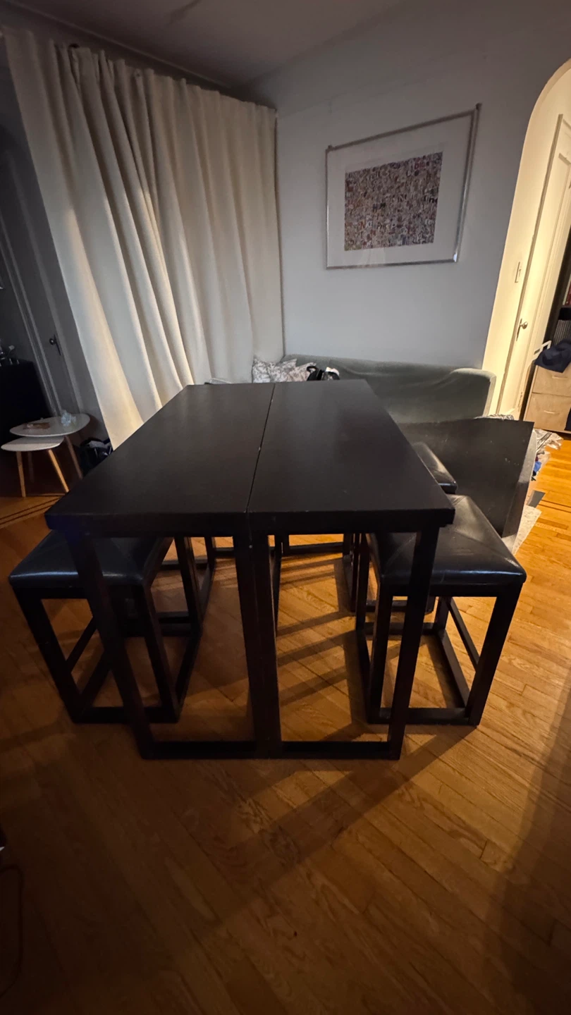 Foldable High Dining Table + High Chairs