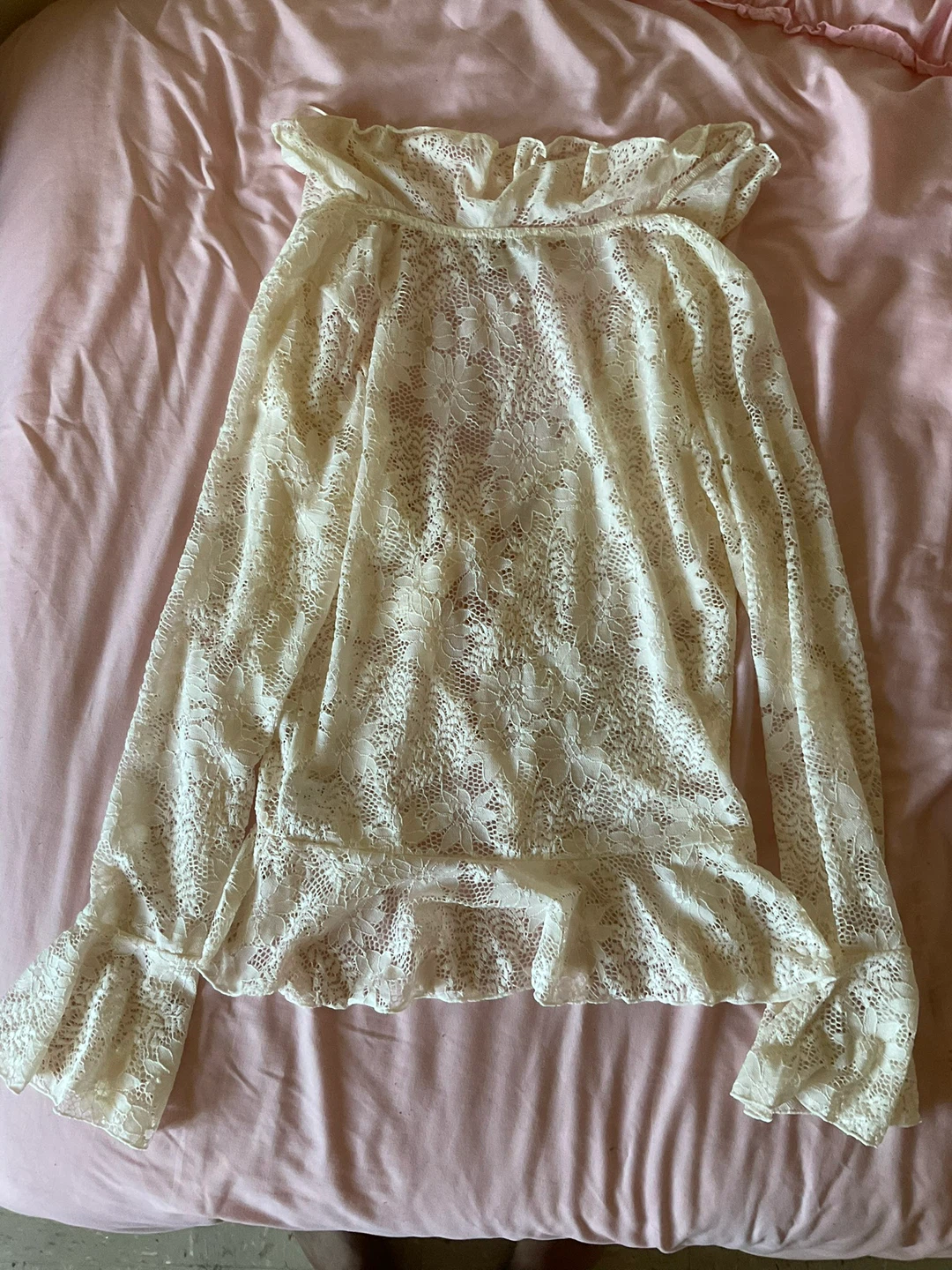 GLG Good Luck Gem Lace Tie-Front Top - photo 2