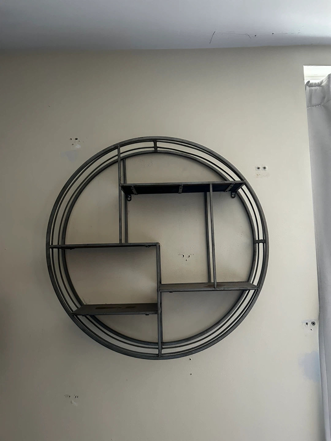 Industrial Round Metal Wall Shelf