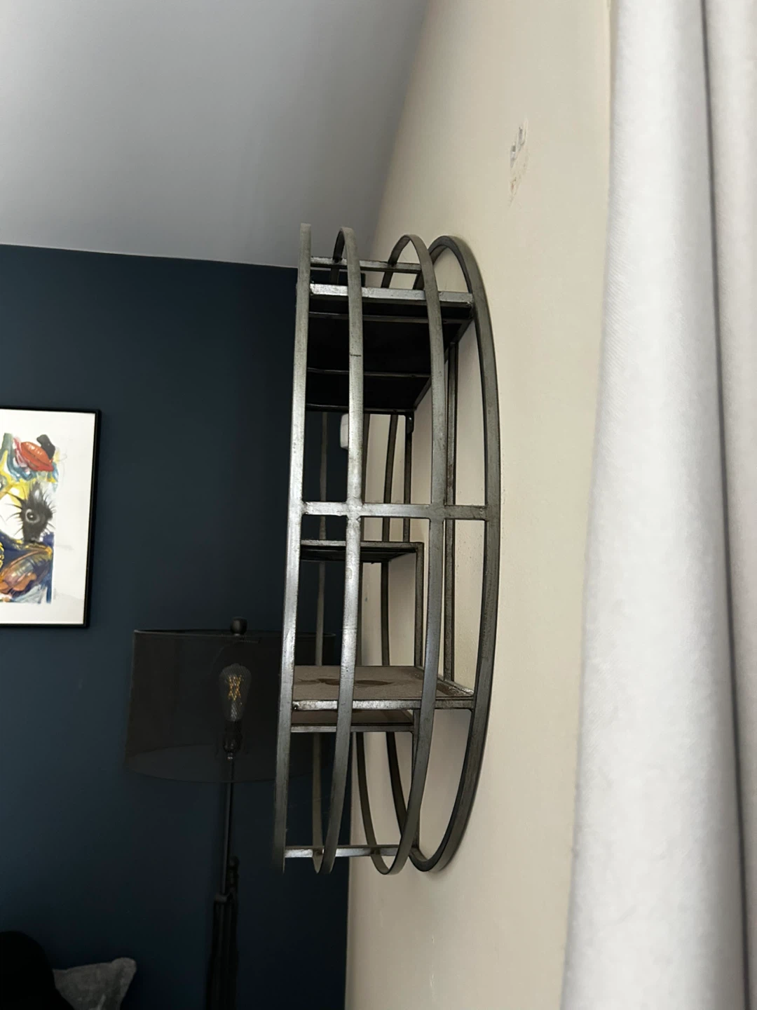 Industrial Round Metal Wall Shelf - photo 2
