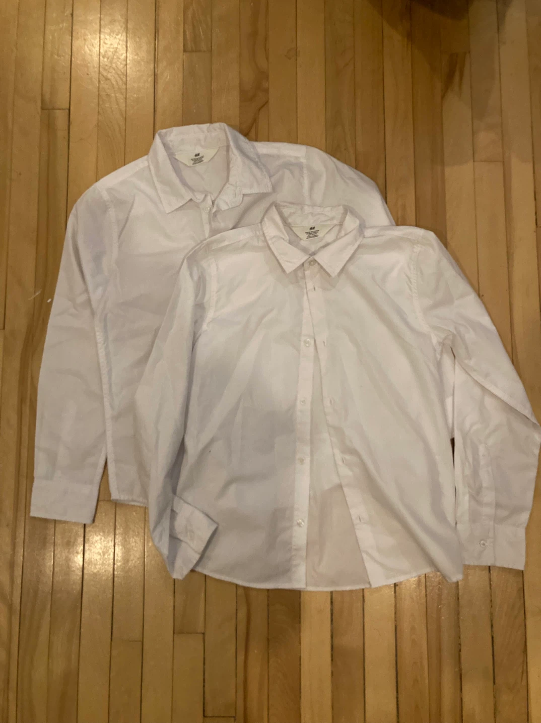 Two H&M White Dress Shirts for Kids Size 8