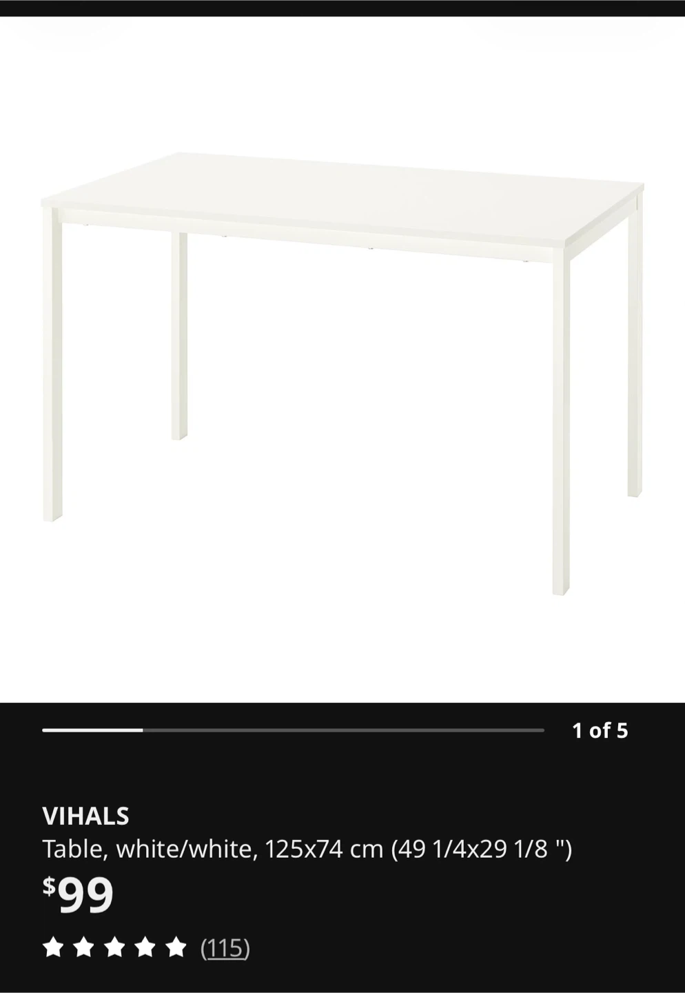 IKEA VIHALS Table, white