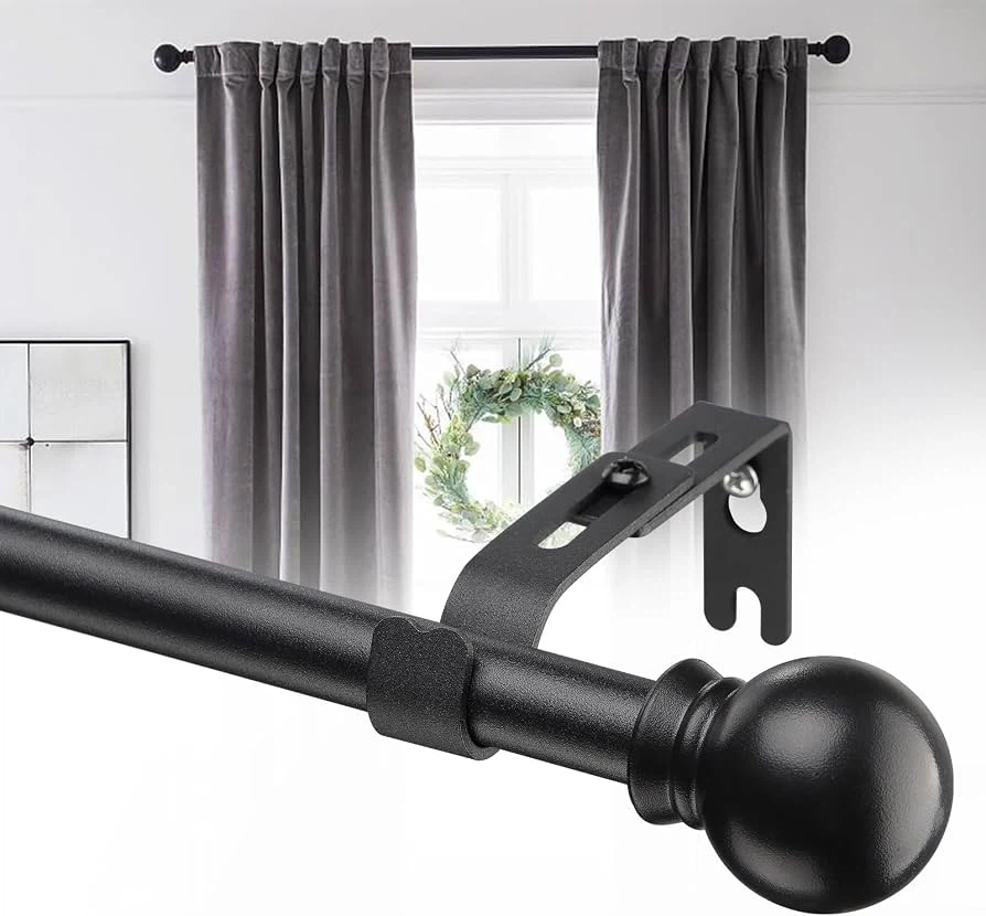 Black Curtain Rods and Assorted Hardware