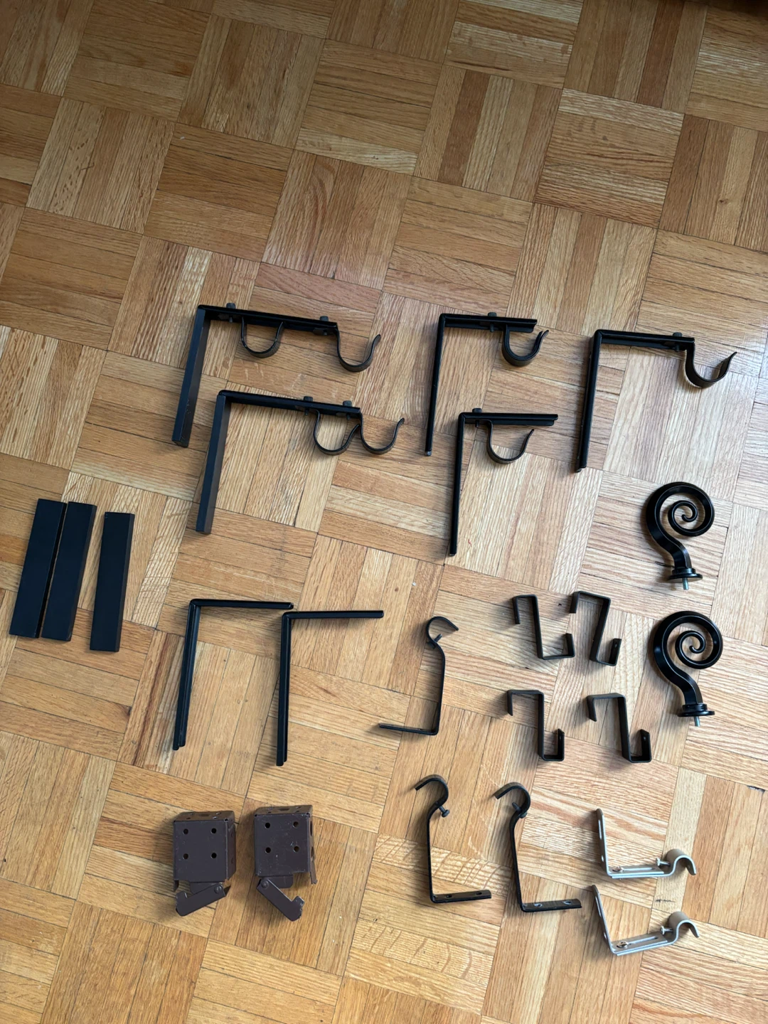 Black Curtain Rods and Assorted Hardware - photo 4