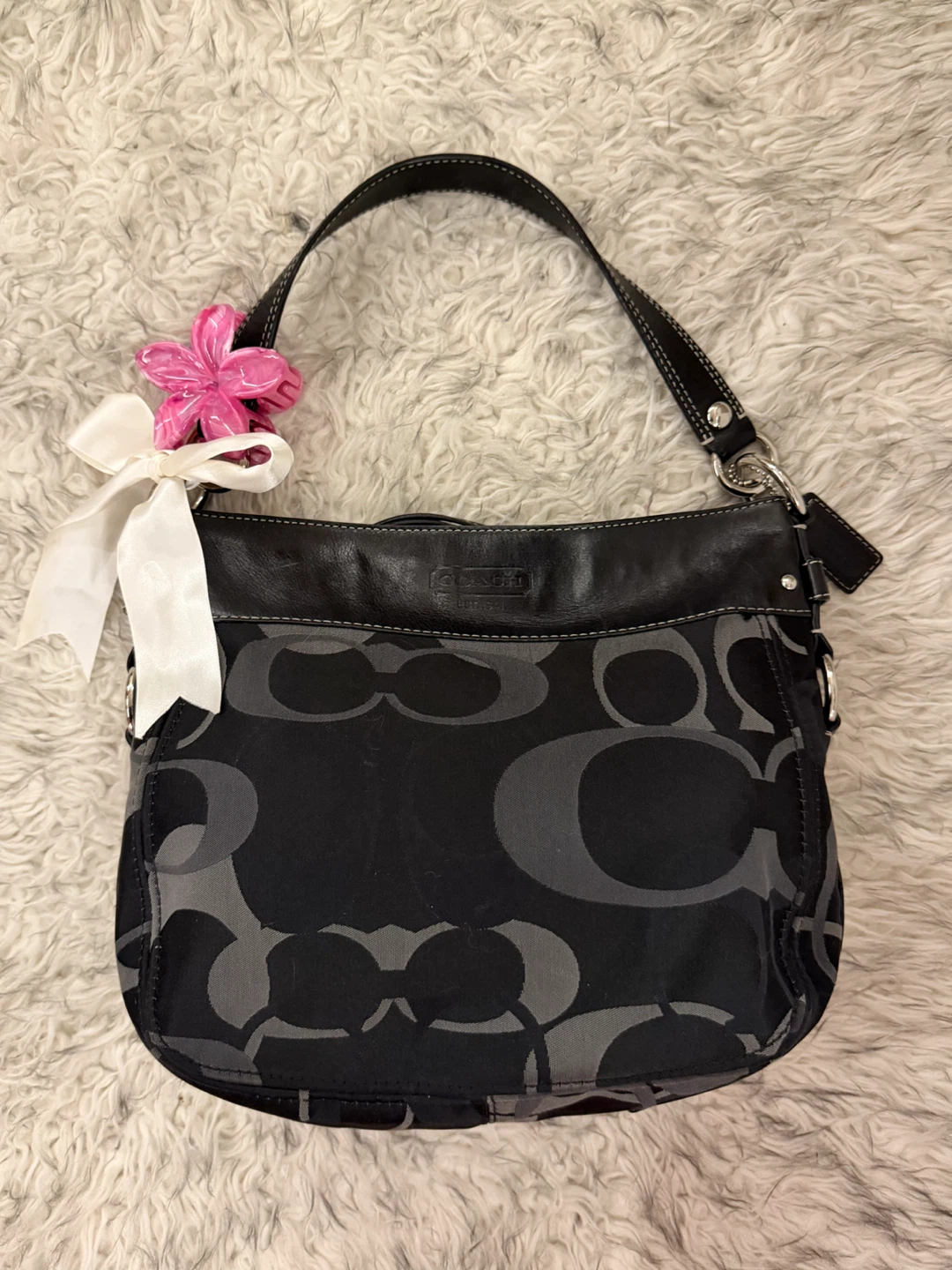 Coach ‘Zoe’ Optic Shoulder Bag - Black