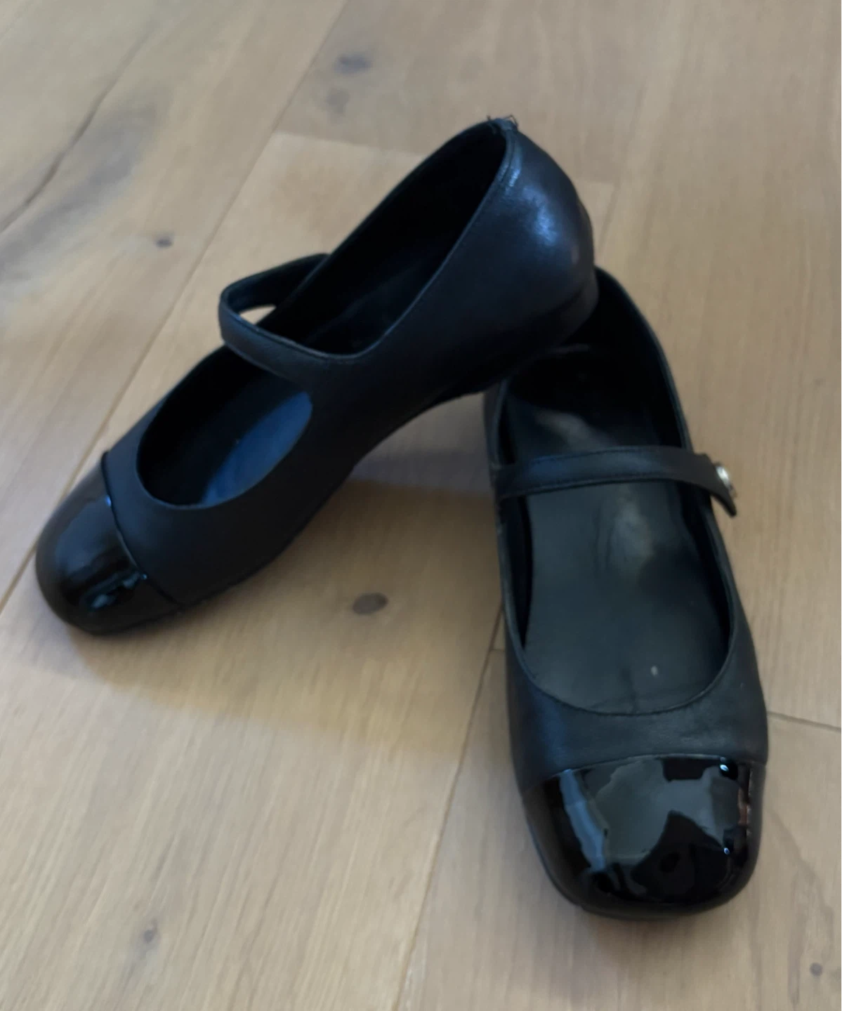 Leather, Black slip on Mary Jane Flats Brown's Shoes - photo 3