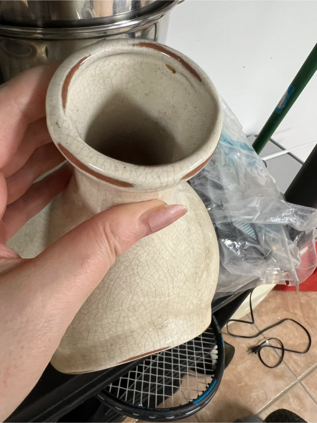 Ceramic Crackle Glaze Decorative Vase - photo 2