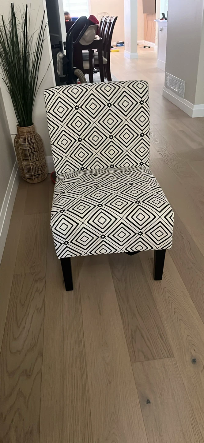Black and White Geometric Pattern Accent Chair