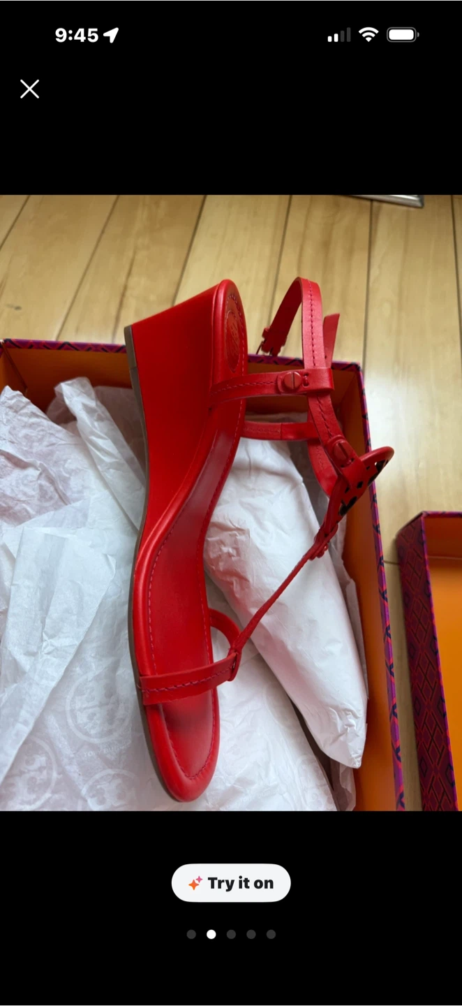 Tory Burch Miller 60mm Wedge Sandals - Samba Red - photo 2