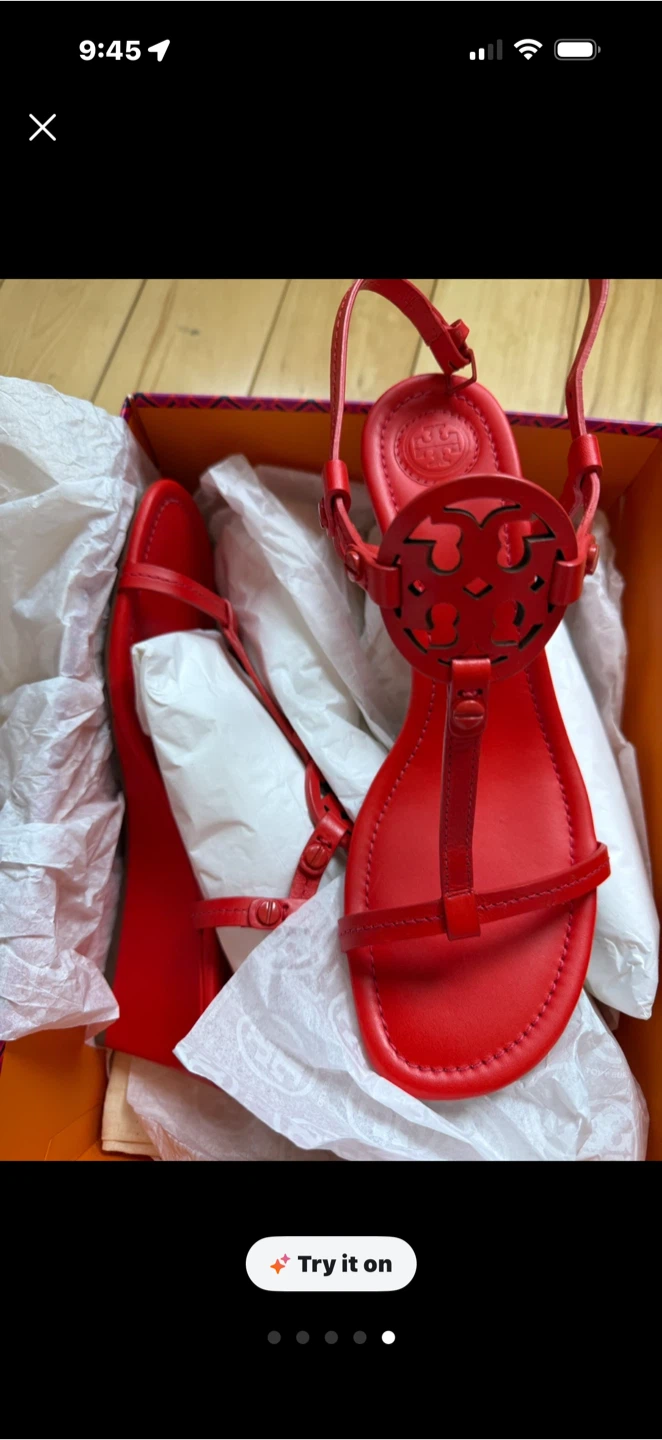 Tory Burch Miller 60mm Wedge Sandals - Samba Red - photo 3