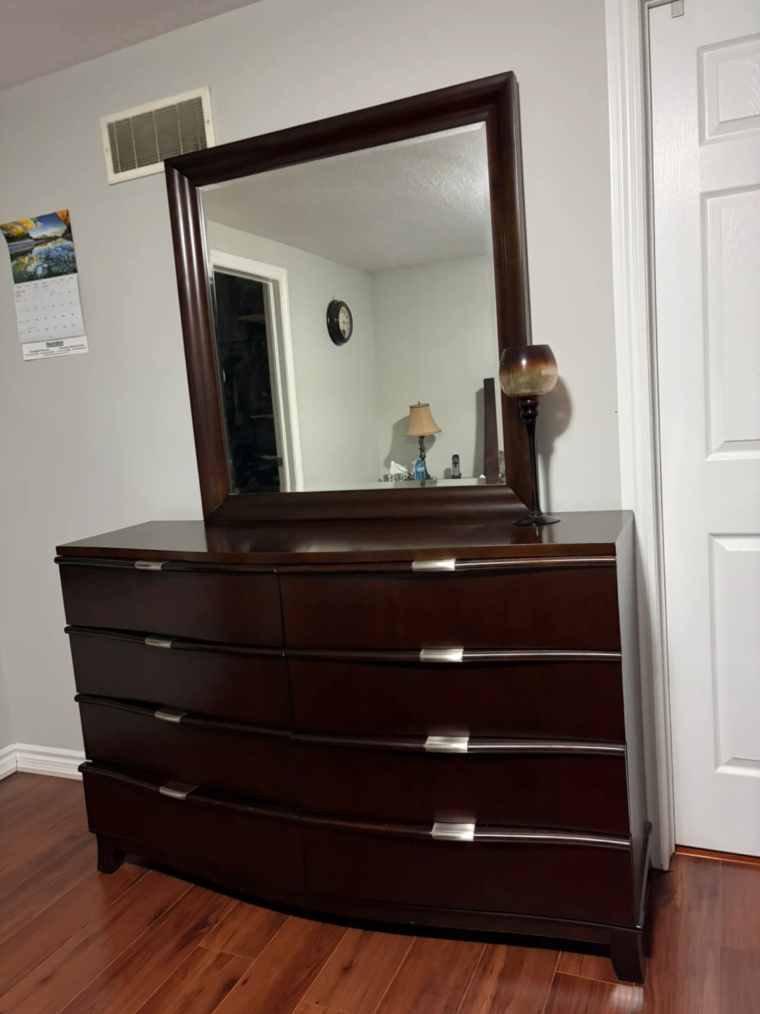 Dark Wood Dresser with Mirror