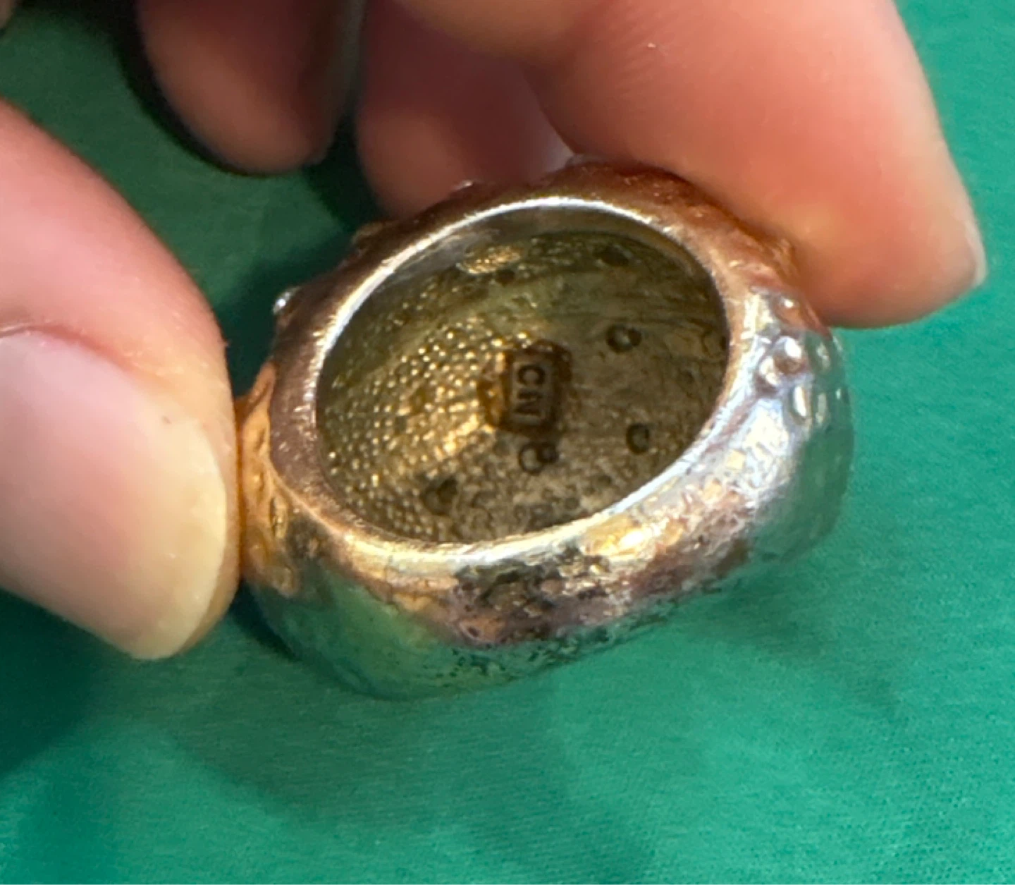 Vintage Abstract Modern crystals puffer fish ring "CN" - photo 2