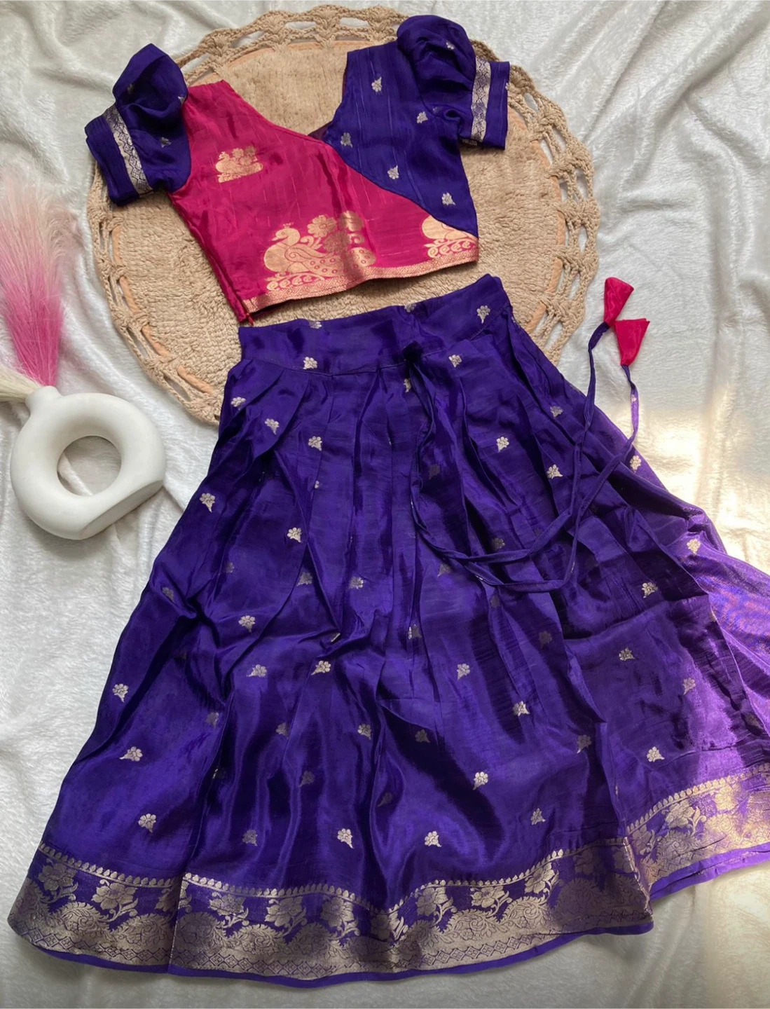 Traditional Purple and Pink Lehenga Set