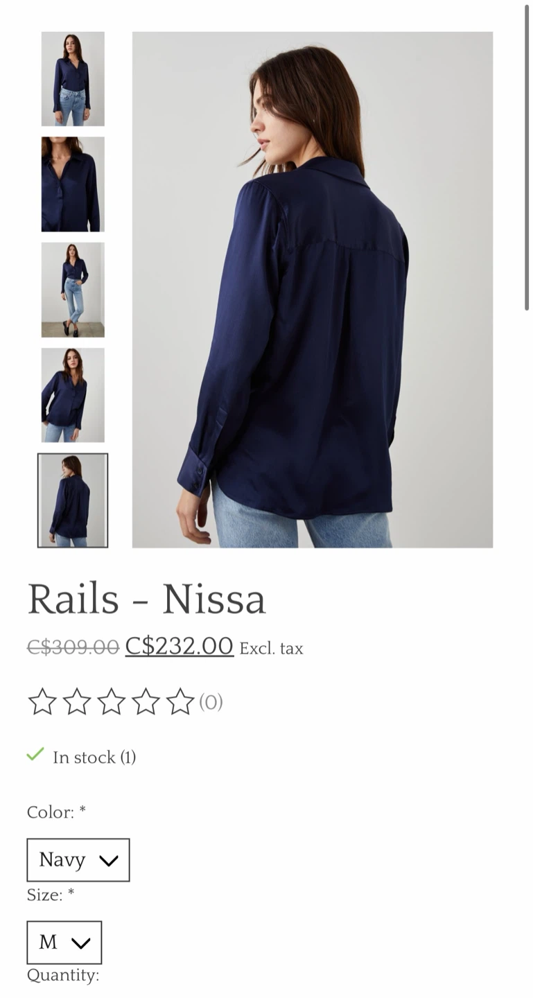Rails Navy Blue Button Down Shirt - photo 2
