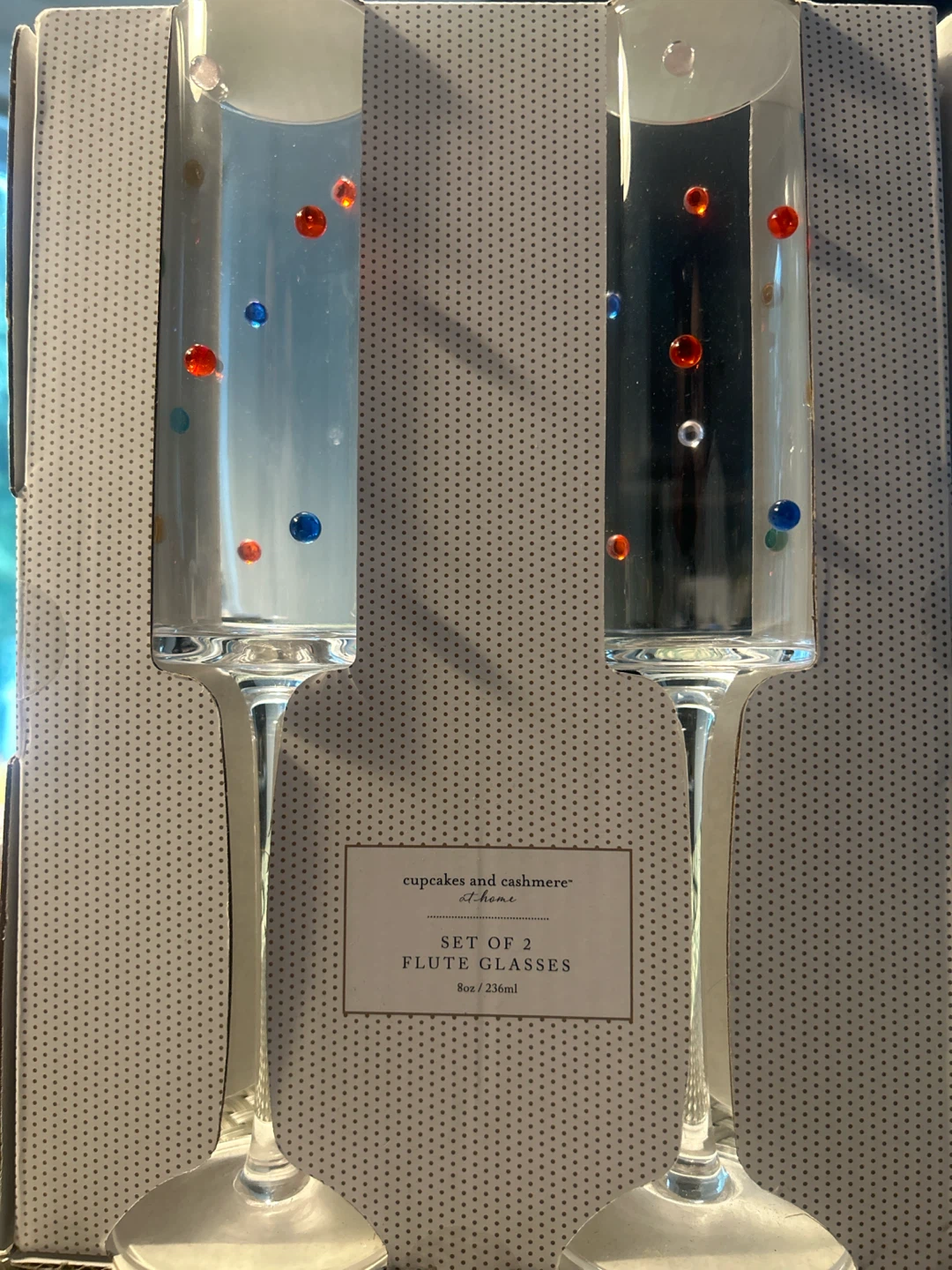 Cupcakes and Cashmere Flute Glasses Set of 2