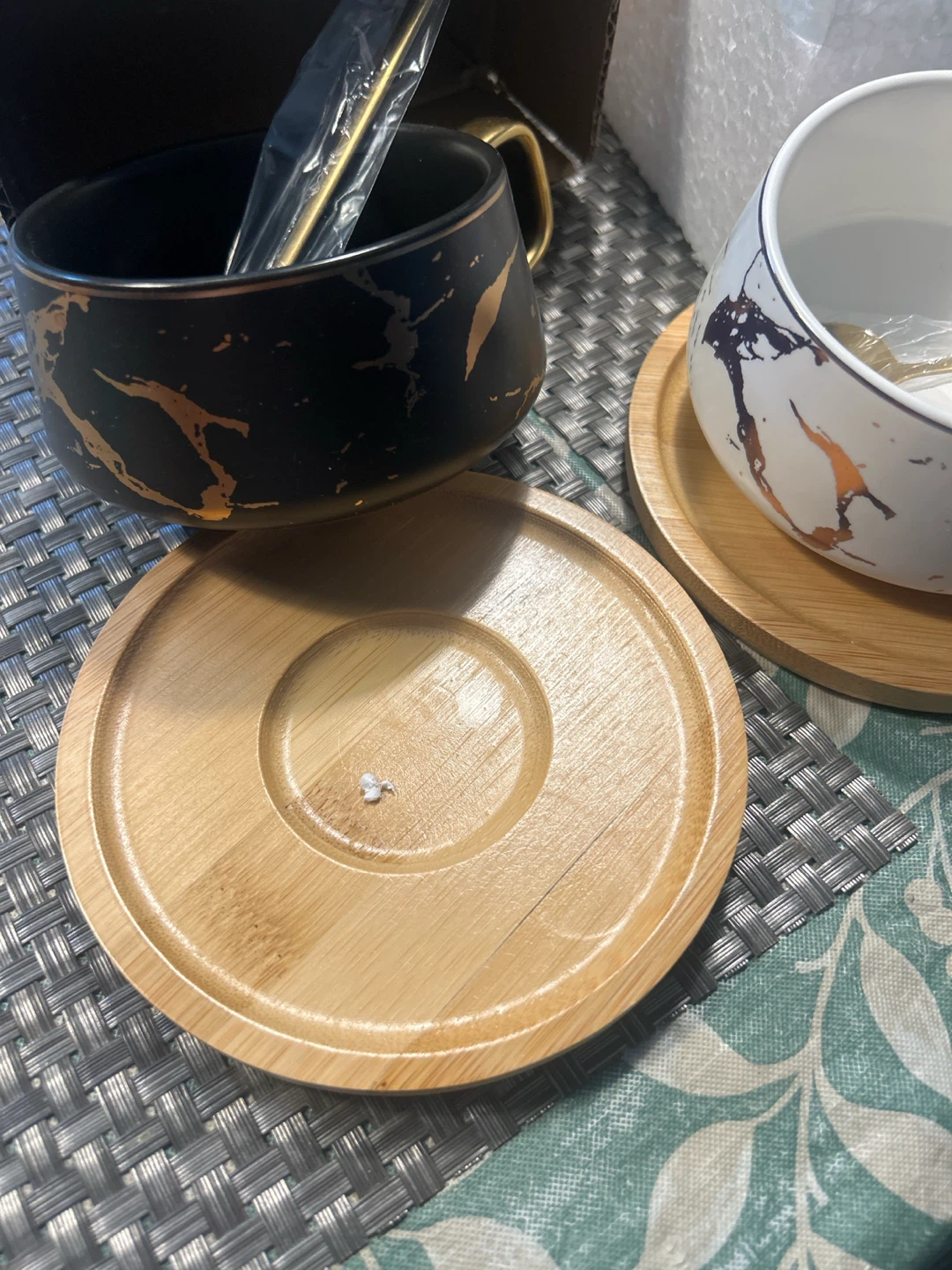 Peohud 2 Pack Ceramic Marble Mug Set - photo 3
