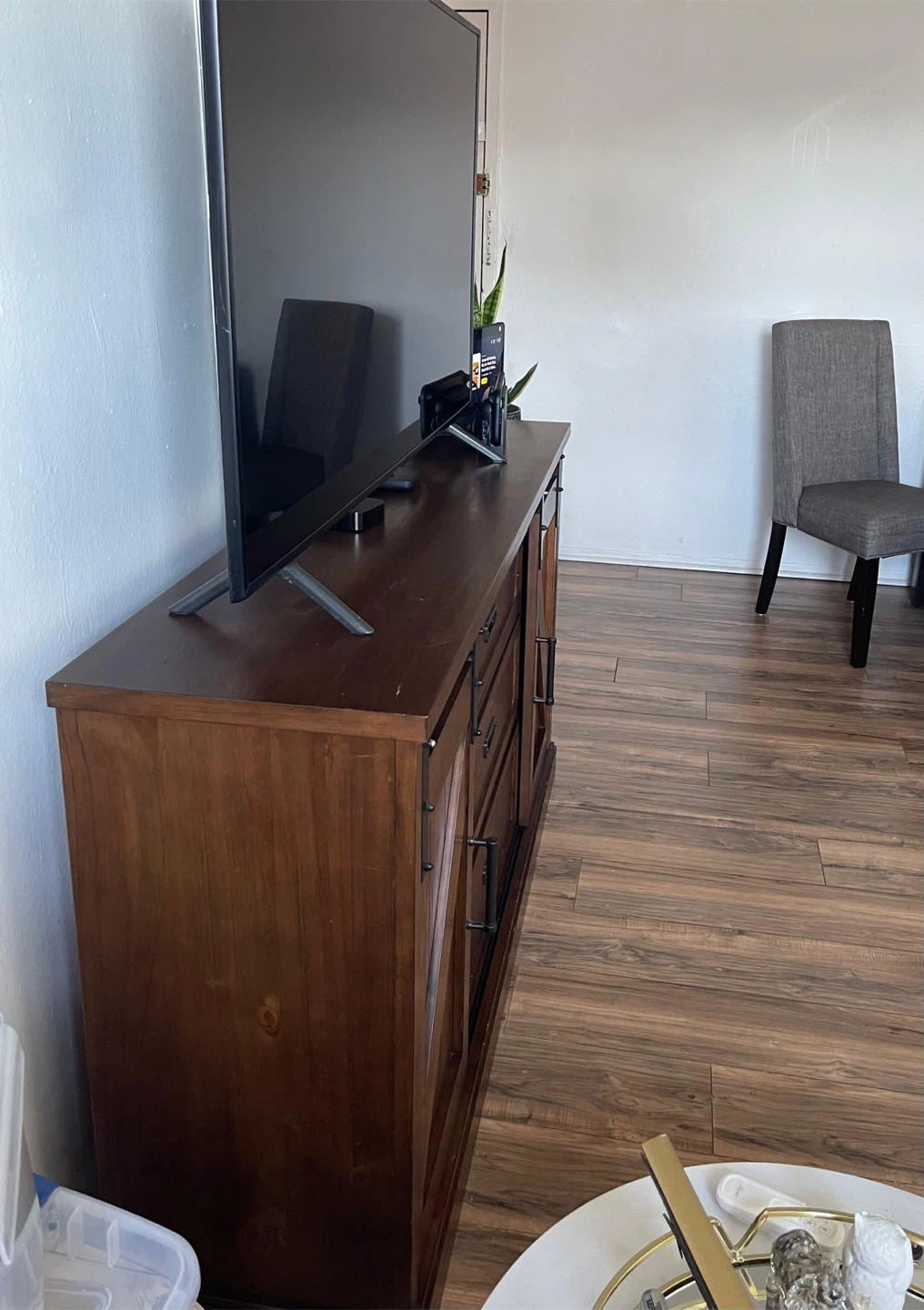 Rustic Farmhouse TV Stand with Sliding Doors - photo 4