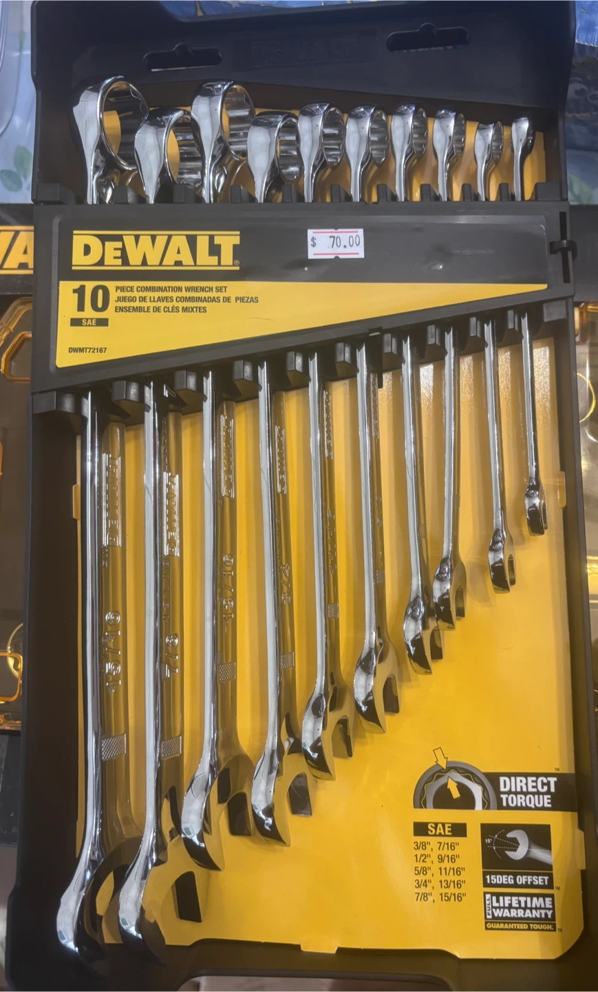 DEWALT 10-Piece SAE Combination Wrench Set DWMT72167