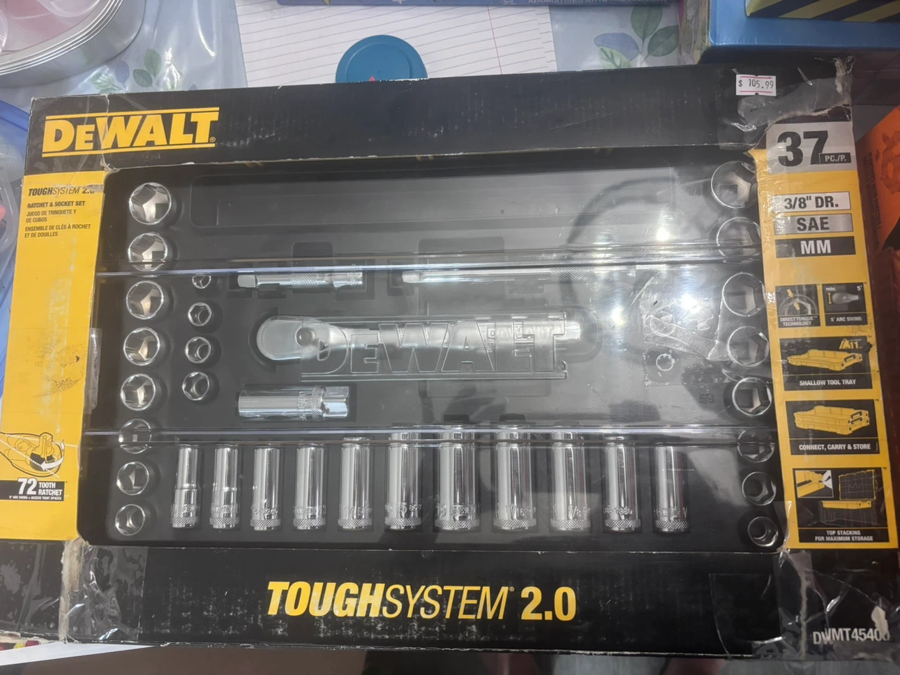DeWalt ToughSystem 2.0 37-Piece Ratchet and Socket Set