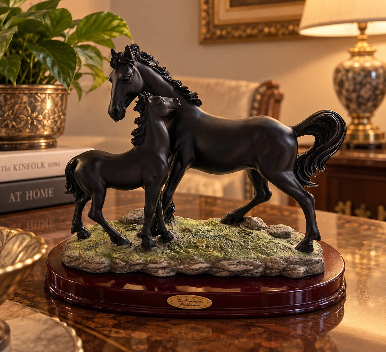 The Canadian Wilderness Horse and Foal Statue