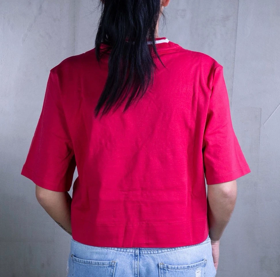 Adidas Pink Cropped T-shirt with Trefoil Logo - photo 3