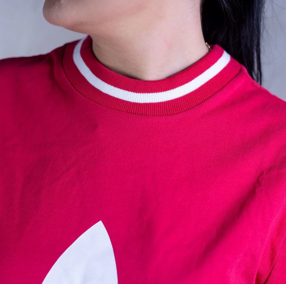 Adidas Pink Cropped T-shirt with Trefoil Logo - photo 5
