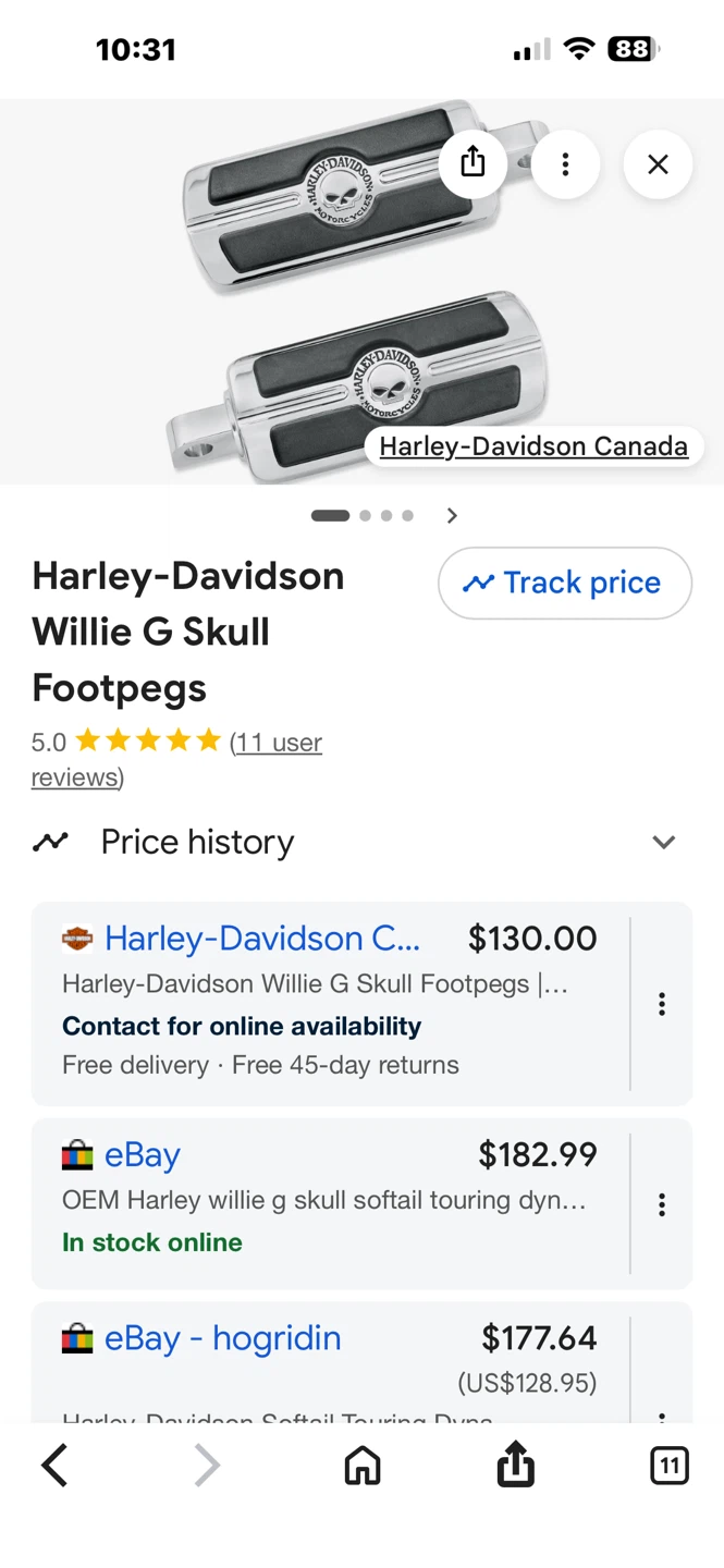Harley-Davidson Willie G Skull Footpegs - photo 3