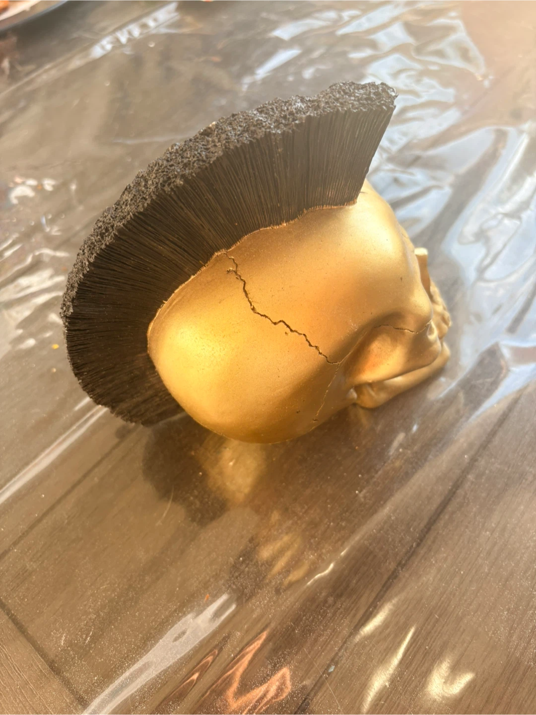 Gold Skull Decor with Mohawk - photo 2