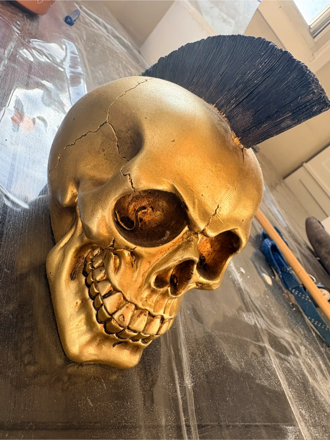 Gold Skull Decor with Mohawk - photo 3