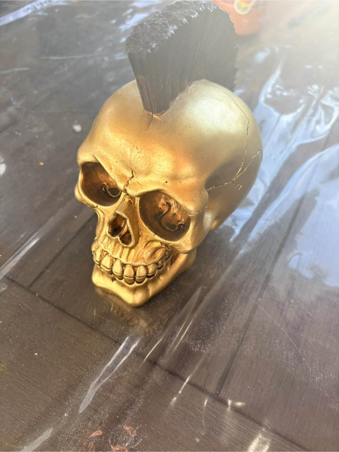 Gold Skull Decor with Mohawk - photo 4