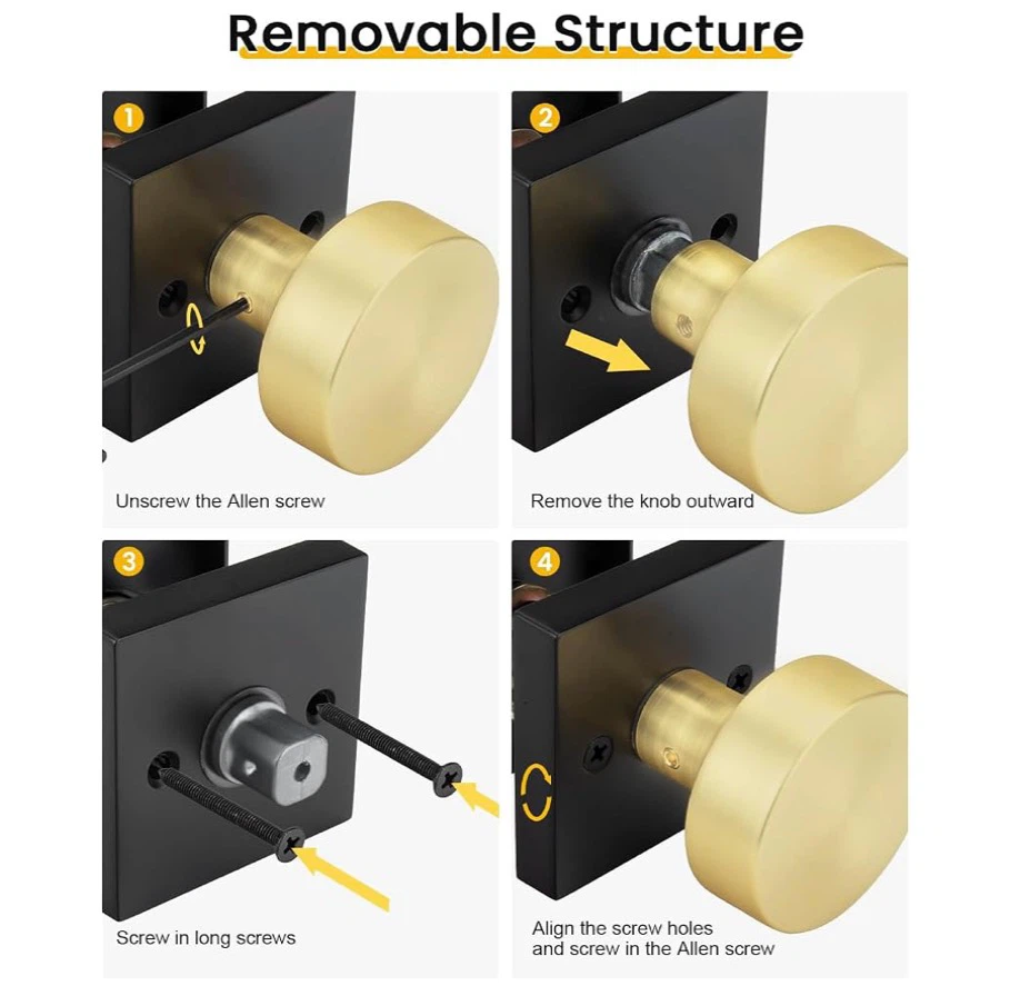 Goldenwarm Black and Gold Door Knobs Interior, Passage Door - photo 2