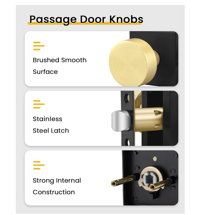 Goldenwarm Black and Gold Door Knobs Interior, Passage Door - photo 5