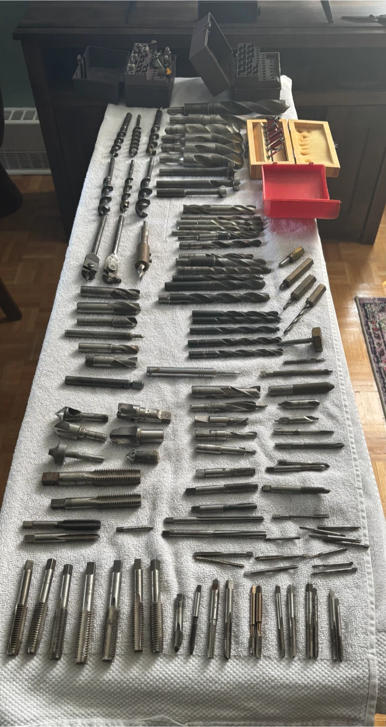 Large Collection of Assorted Drill Bits and Taps