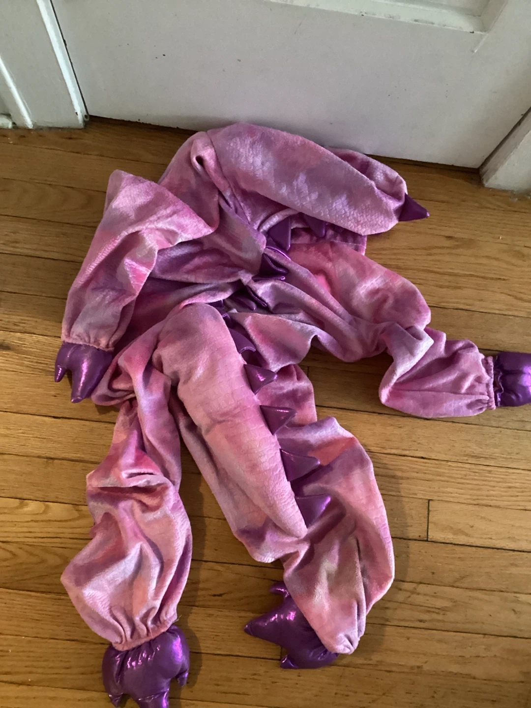 Child small Pink and Purple Dragon Onesie Costume - photo 2