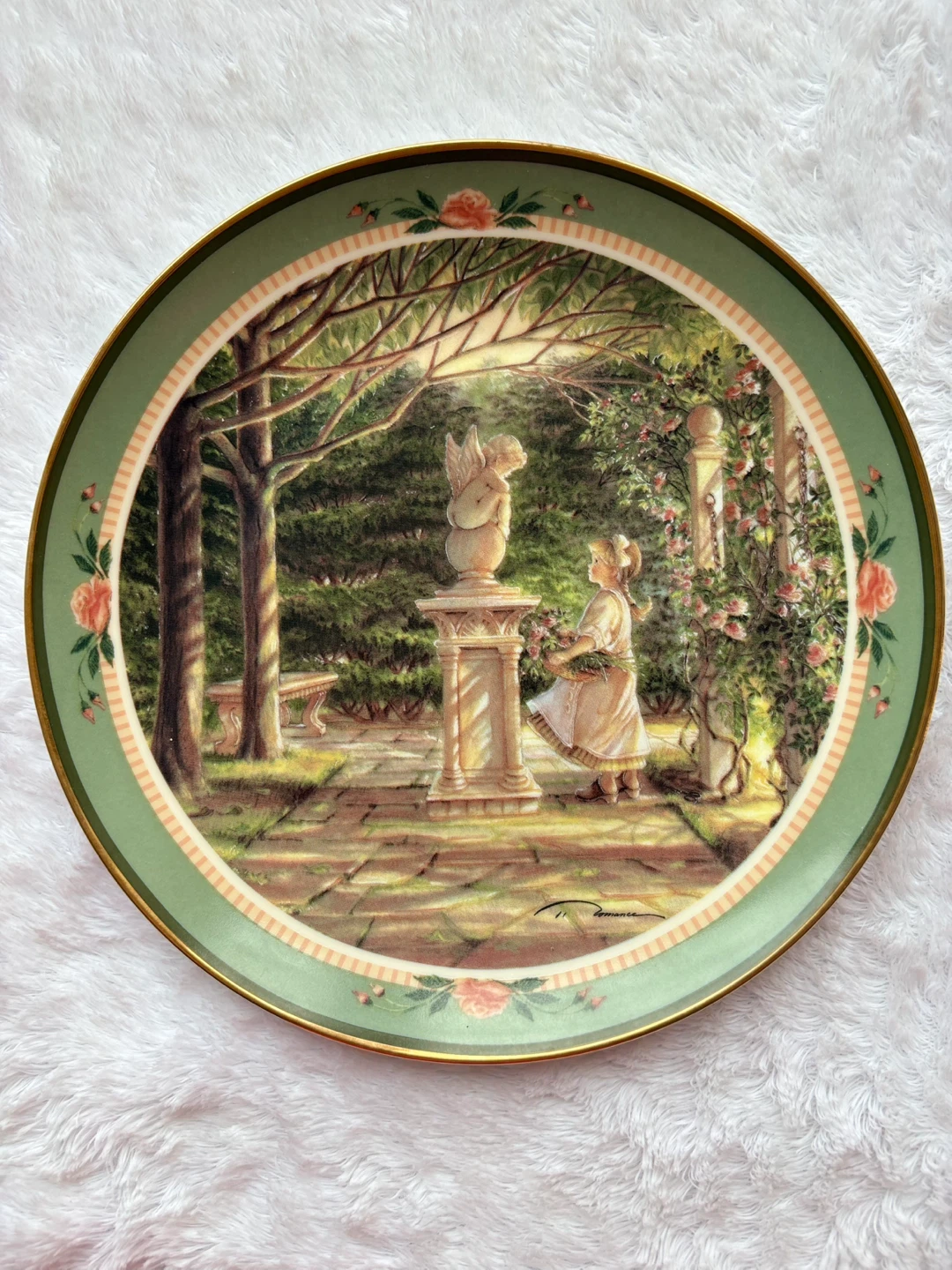 Trisha Romance Garden Angel Collector Plate
