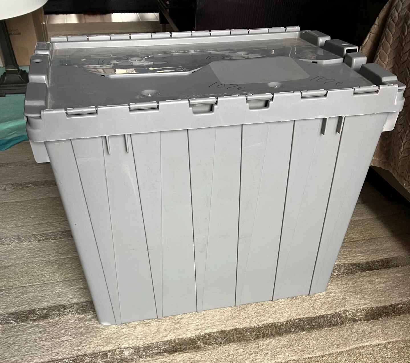Akro-Mils Grey Storage Bin with Lid