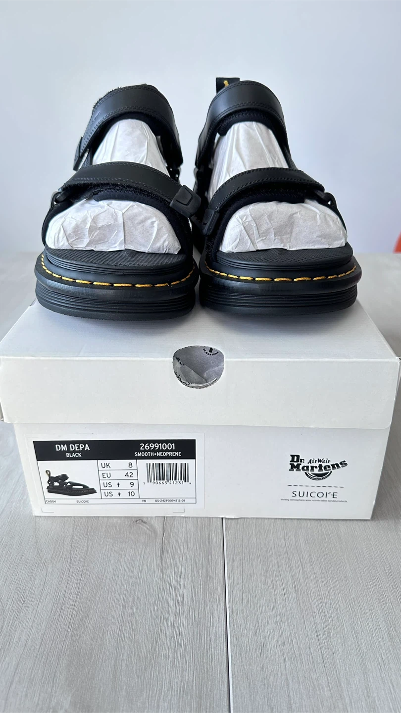 Suicoke × Dr. Martens Wmns Depa Leather Strap Sandals 'Black'