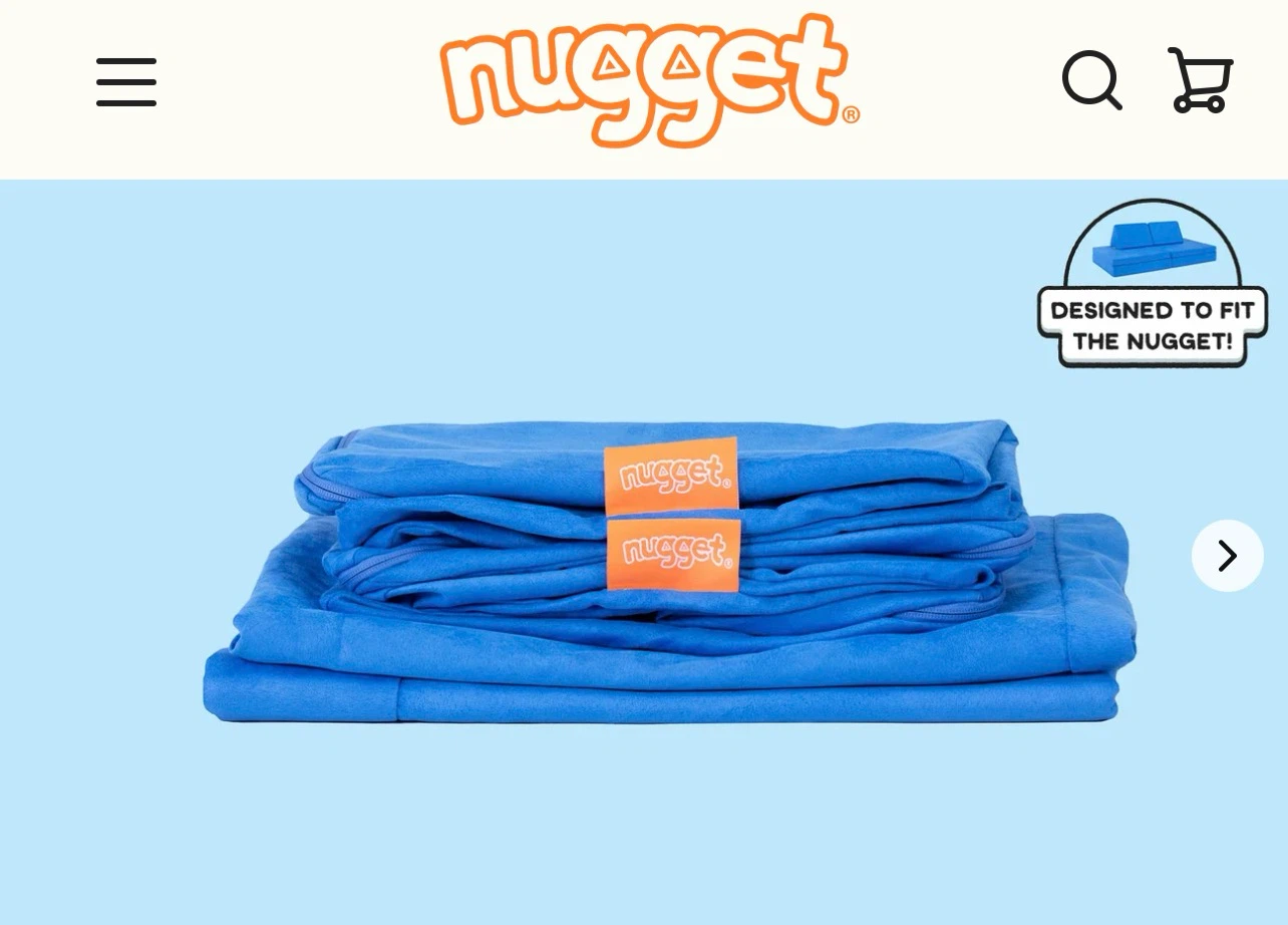 Nugget Cover Set Blue- does not include couch