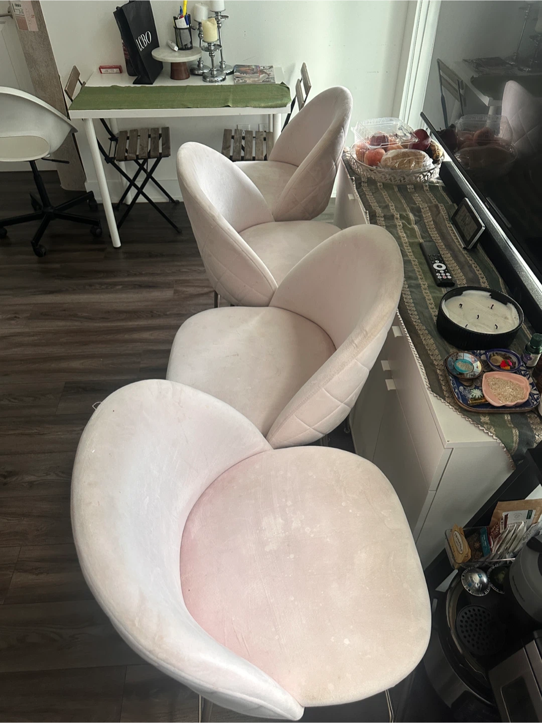 Set of 4 Velvet Bar Stools for $60 - photo 2