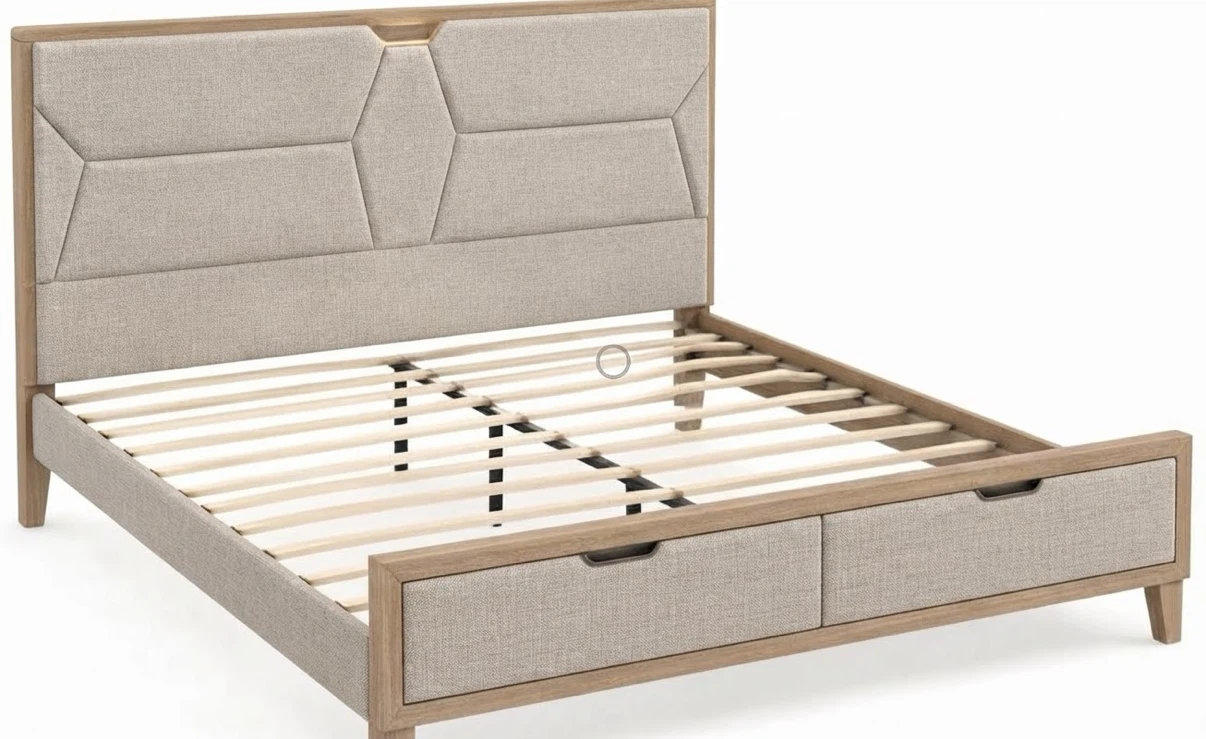Wood Bed Frame with Storage Drawers (Full / Double)
