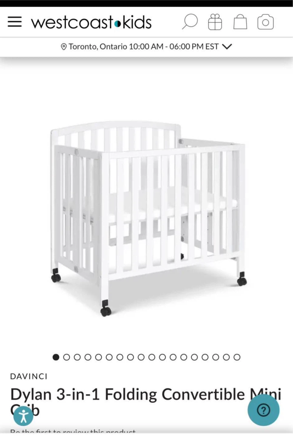 DaVinci Dylan 3-in-1 Folding Mini Crib
