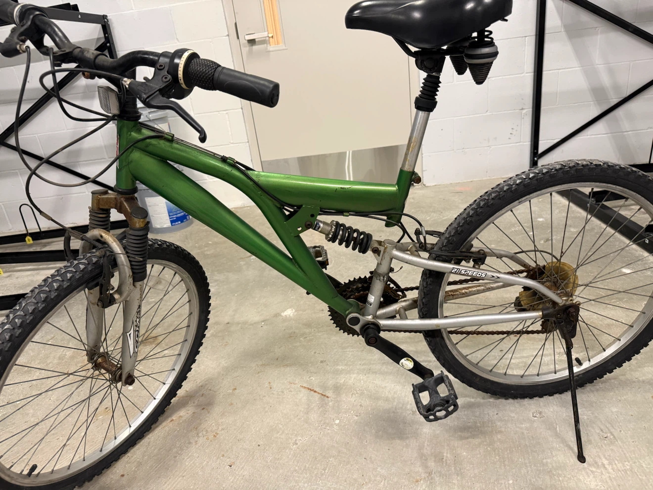 Green Dual Suspension Mountain Bike