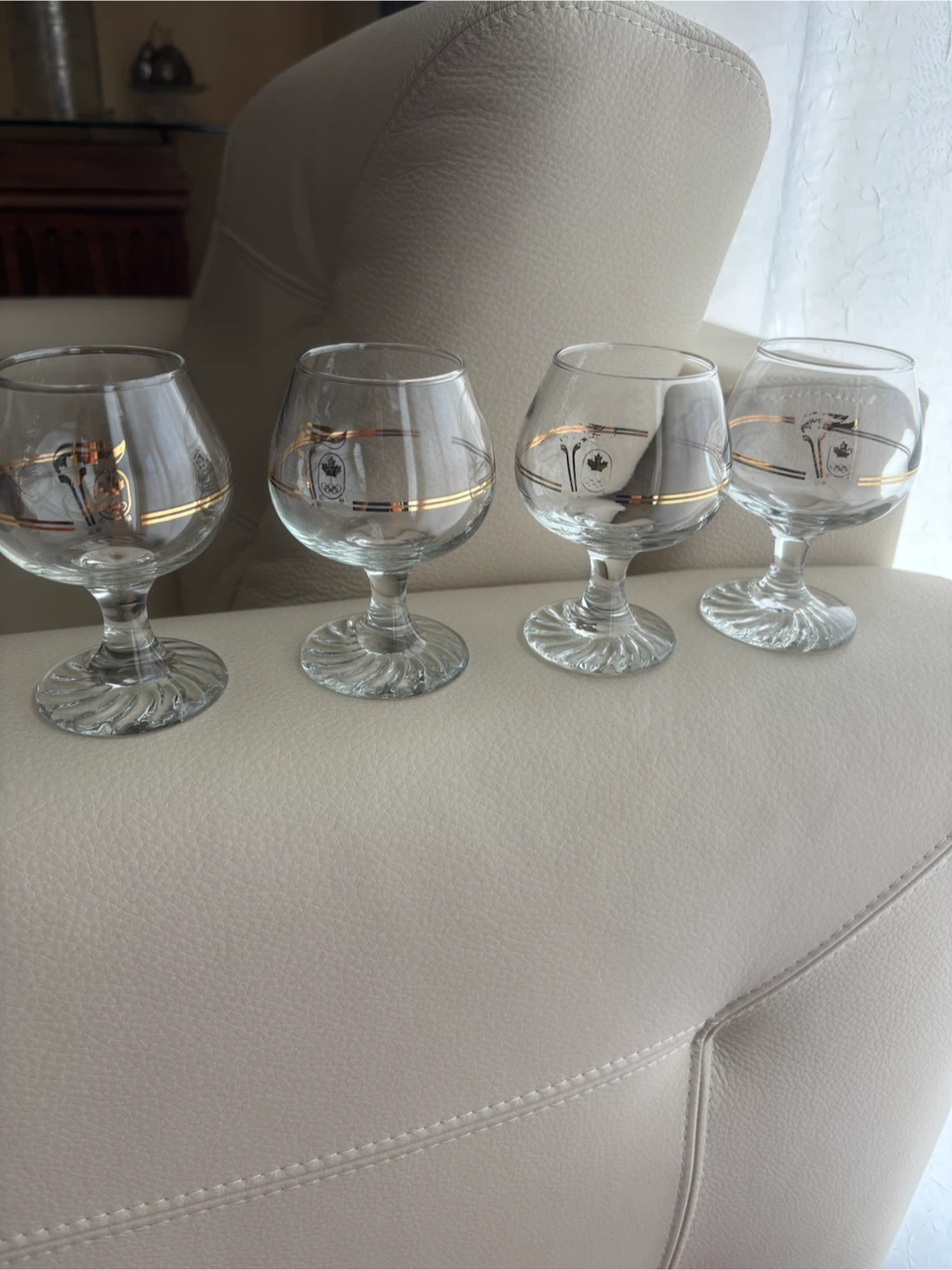 Set of 4 Vintage Calgary 1988 Olympic Snifter Glasses