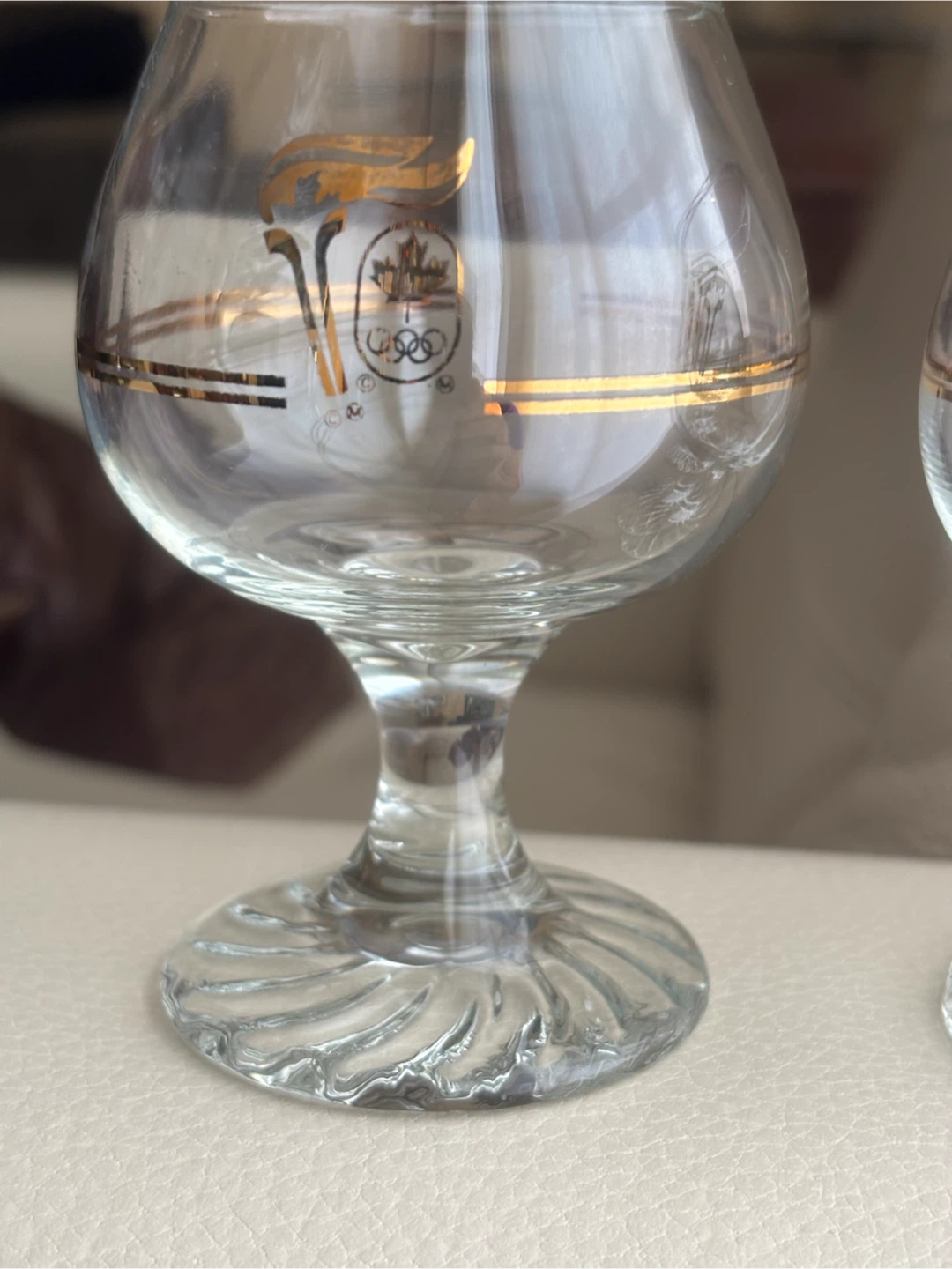 Set of 4 Vintage Calgary 1988 Olympic Snifter Glasses - photo 2