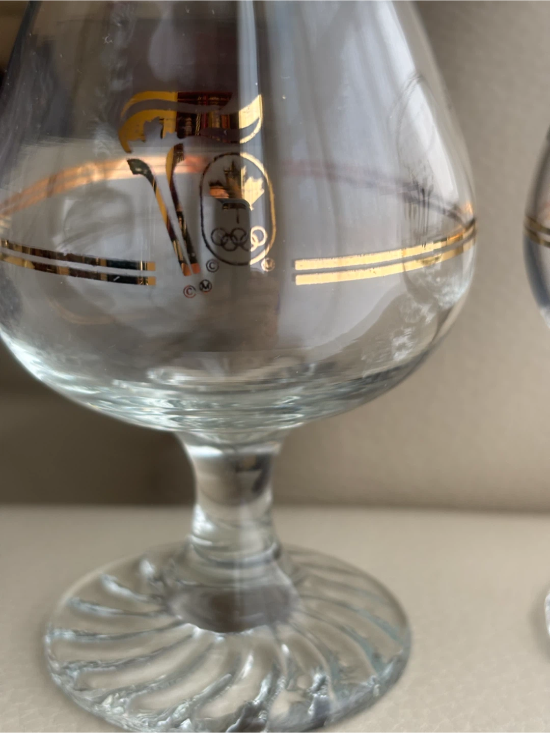 Set of 4 Vintage Calgary 1988 Olympic Snifter Glasses - photo 3