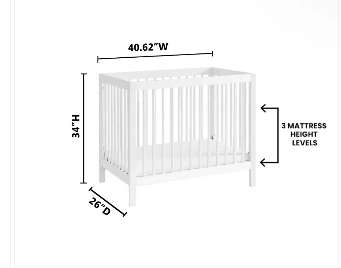 Oxford Baby & Kids 4-in-1 Convertible Mini Crib - photo 2