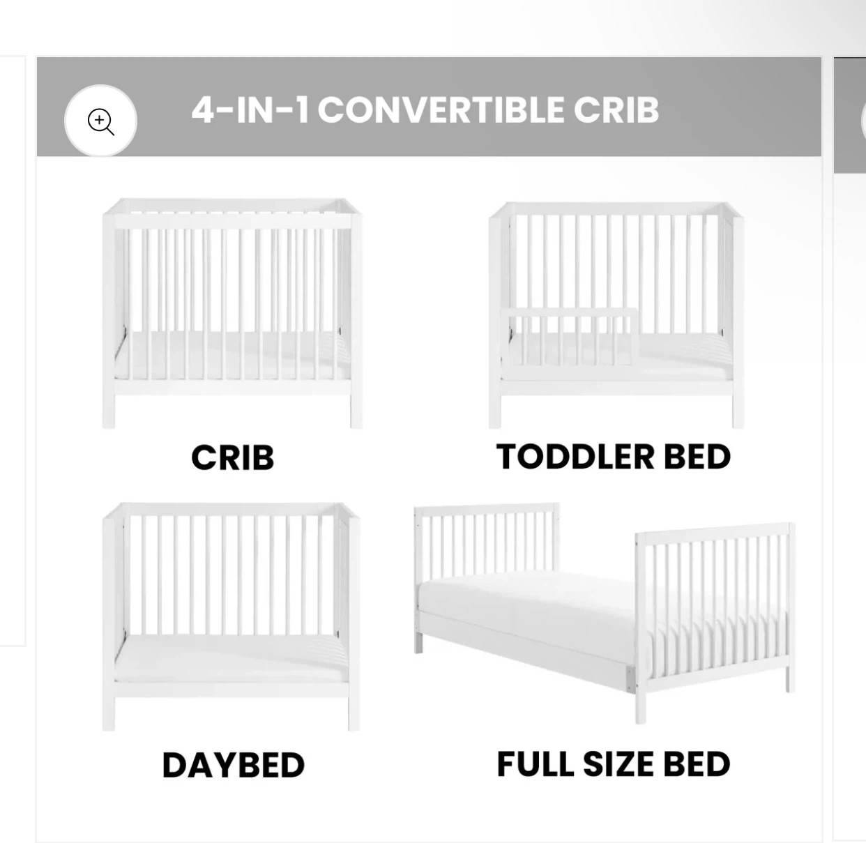 Oxford Baby & Kids 4-in-1 Convertible Mini Crib - photo 3