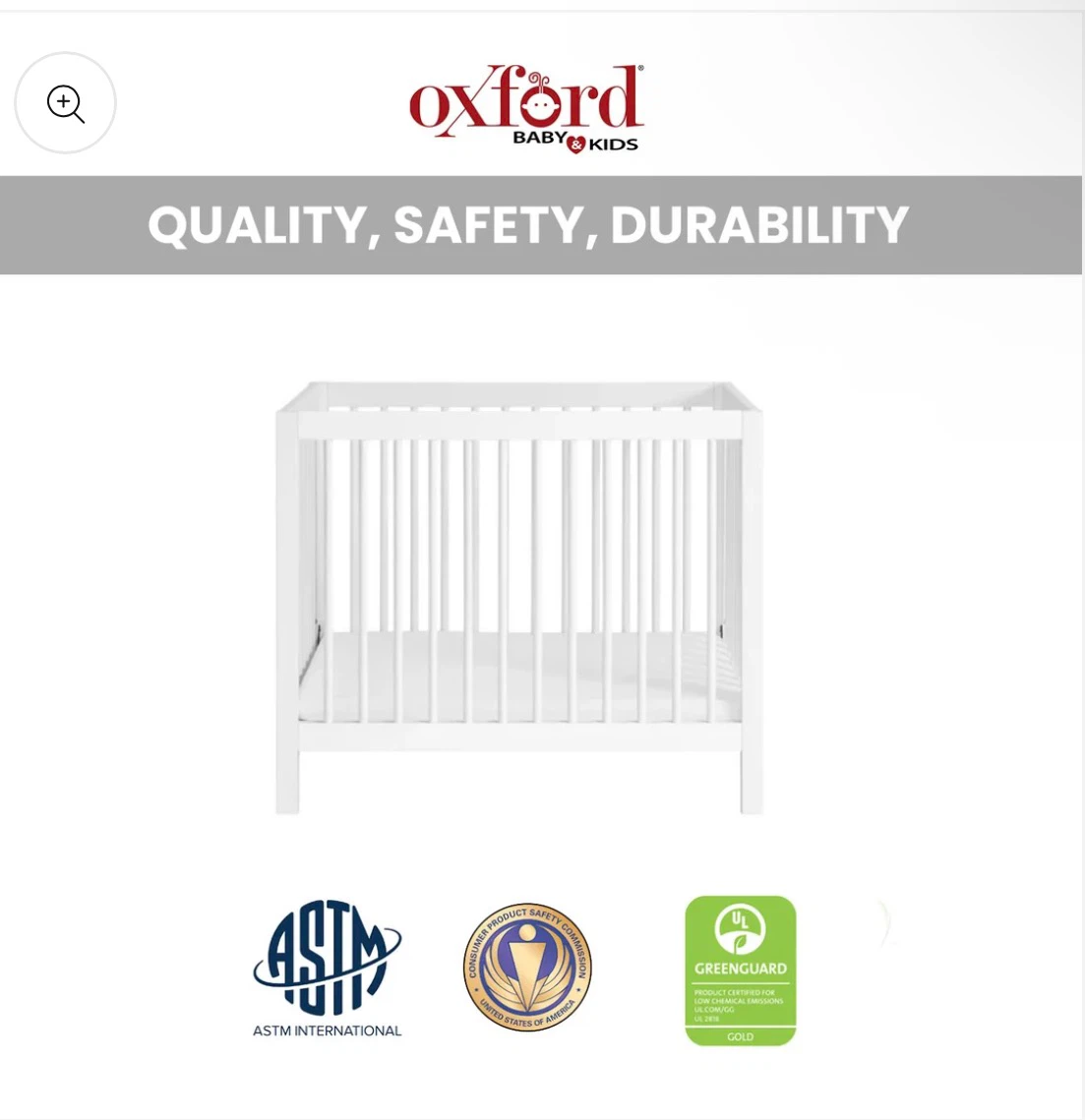 Oxford Baby & Kids 4-in-1 Convertible Mini Crib - photo 4