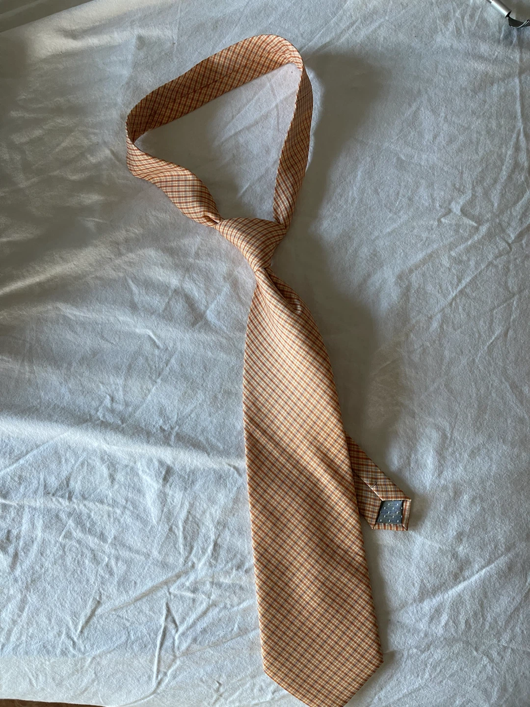 Hugo Boss Orange Check Silk Tie